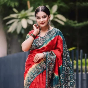প্রিমিয়াম চান্দুরি সিল্ক শাড়ী + ব্লাউজ পিস