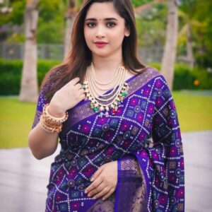ডিজিটাল প্রিন্ট জাপানি সিল্ক অর্পিতা শাড়ি + ম্যাচিং ব্লাউজ পিচ (code-112)