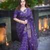 ডিজিটাল প্রিন্ট জাপানি সিল্ক অর্পিতা শাড়ি + ম্যাচিং ব্লাউজ পিচ ( code 201 ) - Image 2