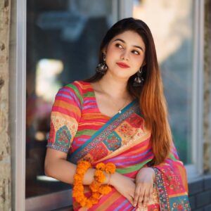 প্রিমিয়াম চান্দেরি সিল্ক শাড়ি + ব্লাউজ পিচ ( CS 202 )