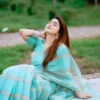 প্রিমিয়াম সেমি মসলিন শাড়ী + ম্যাচিং ব্লাউজ পিচ (SMS 203 ) - Image 4